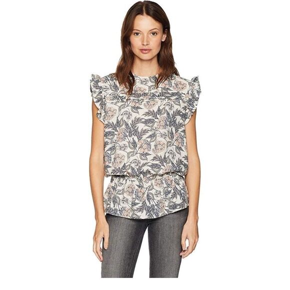 Ella Moon Sleeveless Ruffle Shoulder Top - Picture 1 of 8